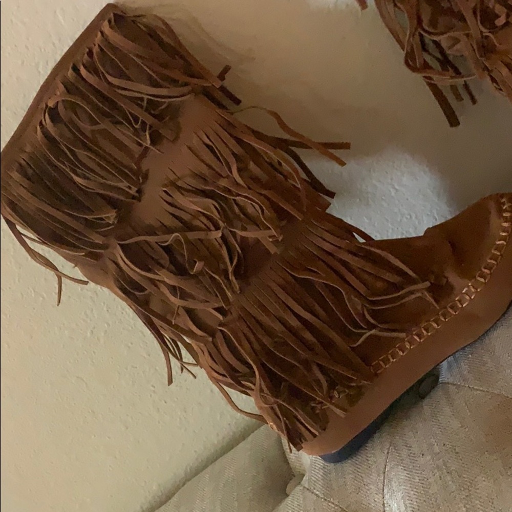 Brown flare boots